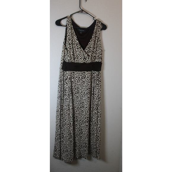 Perceptions New York brown Print Sleeveless Stretchy Dress, Size 12 - Picture 1 of 10